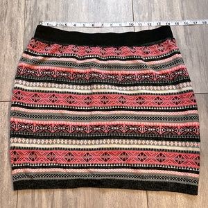 Mudd Knit Pink and Gray Short Pencil Skirt- Size L